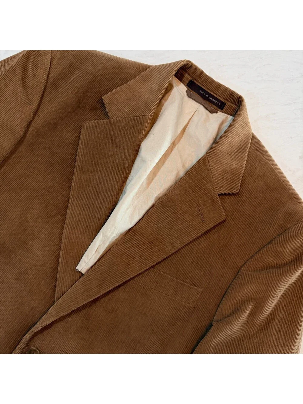 Tasso Elba Men's M 39-41 Brown Corduroy Blazer Old Money Style 100% Cotton